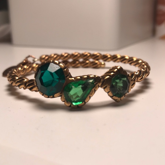 Alex and Ani Jewelry - Alex and Ani Vintage 66 Green Jeweled Bracelet